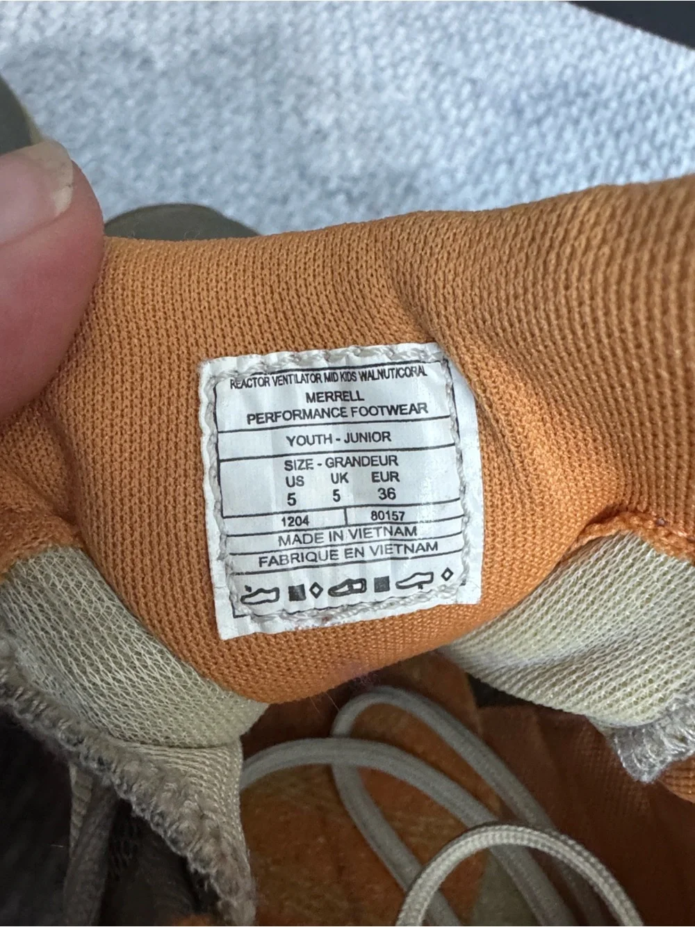 Merrell Youth Junior Hiking Boot Sz 5